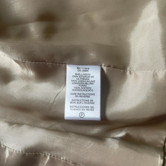 MICHAEL Michael Kors Beige Linen Jacket Size 6 - Picture 5 of 10